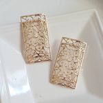 Anthropologie New! Anthro Gold Lattice Earrings Photo 4