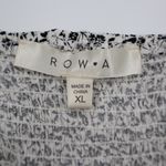 ROW A Floral Print Smocked Sundress Mini Dress Black White XL Photo 4