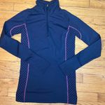 Aerie  Fit pullover quarter zip active wear with pink polka dot womens Small Photo 0