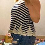 Target Navy & White Striped Flowy Tank Top Photo 1