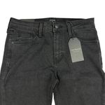 Just Black  -  Cropped Skinny Jeans with Fringe Hem in Washed Black Photo 1