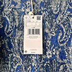 Mango MNG Printed Ruched Dress blue Womens SIZE LARGE NEW floral paisley garden Photo 8