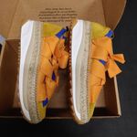 Free People New Chapmin Espadrille Ribbon Bow Sneakers 39 Blue Combo Photo 2