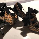 Nina Leopard Tie up Heels Photo 2