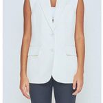 Endless Rose White Linen Oversized Fit Sleeveless Shoulder Pad Vest Size Small Photo 1