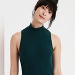 American Eagle  Outfitters Women's Emerald Green Mock Neck Ribbed Tank Top Photo 0