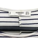 Mango Striped Boho Fringe Crop Tank Top Photo 2