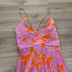 ASTR the Label Blythe Floral Plisse Midi Dress Orange Purple Flower Women Medium Photo 3
