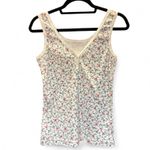 Faded Glory 90s Micro Floral Cotton V-Neck Cami Tank Top M/L-- Vintage Rosette Print Photo 1