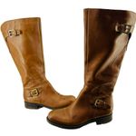 Franco Sarto Women's Perk Motorcycle Boot 7M Smooth Cognac Leather Photo 1