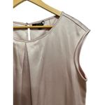 St. John  Pink Satin Cap Sleeve Pleated Front Blouse Top Women's Size L Photo 1