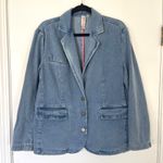 Anthropologie Dolan Left Coast Denim Boyfriend Blazer Jacket Women's Small Blue Photo 2