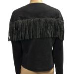 Rockin G Black Rhinestone Fringe Open Front Coastal Cowgirl Jacket Womens Small Photo 4