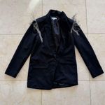 Carole Christian Like New Black Blazer with Metal Fringe Detail Sz Small Photo 0