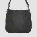 Gucci GG Jacquard Shoulder Bag Black Silver Hardware COA Leather Trim Photo 6