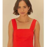 Farm Rio NWT  Stretch Linen Blend Cami Maxi Dress Size S Classic RED Photo 1