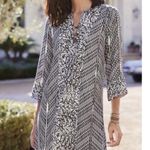 Soft Surroundings Raven Shift Dress Size 1X Rayon Raven Henley Button Abstract Photo 0