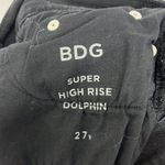 BDG Size 27 Black Super High Rise Dolphin Frayed Distressed Denim Jean Shorts Photo 7