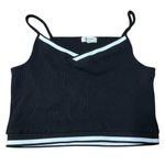 Heart & Hips Black and White Striped Crop Top Photo 0