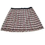 J.Crew  Rose Navy White Pleated 100% Silk Miniskirt 10 Lined Zip‎ Back Geometric Photo 2