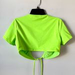 SKIMS  Swim Ruched T-Shirt Crop Top Neon Green S Photo 4