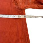 Garnet Hill Rust Orange Lace Shoulder Poet Blouse Size 2 Boho Bohemian Peasant Photo 9