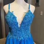 Women’s Blue Prom Party Dress Full Length with Leg Slit 4 **READ DESCRIPTION Photo 1
