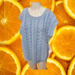 Talbots  Plus Size Light Blue‎ Cable Knit Sleeveless Sweater Vest Cotton Blend 1X Photo 5