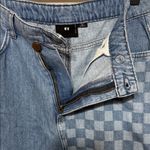 Lazy Oaf  Two-Tone Checkered Denim Skirt W 14” L 19.5” Photo 5