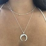 Silver Horn Boho Choker Necklace Photo 0