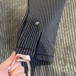 Lululemon Lulu Vertical Stripes Cropped Leggings Womens Size 6 Blue Calf Slits Photo 7