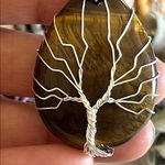 Handmade Tigers Eye Tree of Life Silver tone Pendant š¤āØ Photo 4