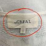 The Great Off White Black Beaded Oversized Extended Shoulder Short Sleeve Top 1 Photo 7