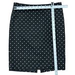 Liz Claiborne  Womens Pencil Skirt Size 6 Black White Polka Dot Cotton Blend Photo 2