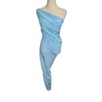 Norma Kamali NEW Diana Gown One Shoulder Ruched Bodycon Maxi Dress in Starfruit Photo 5