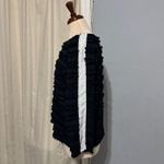 ZARA BASIC Black Textured Fringe Border White Side Long Sleeve Top Women Size M Size M Photo 2