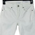 Loft SZ 26/2 Skinny Crop Jeans Mid-Rise Stretch Frayed Hems Pocket Zip-Fly White Photo 1
