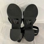 SO Black  Faux Leather Block Heel 3” Sandals Clogs Knot Bow Detail SZ 7 M Padded Photo 4