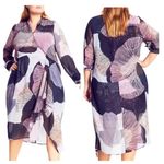 City Chic  Reef Long Sleeve Faux Wrap Dress
Blue Pink Floral Size 12/XXS NWT Photo 1