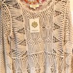 Rebellion NEW  Cream Cotton Crochet Long Sleeve Sweater M Photo 2