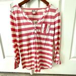 Lucky Brand  red and white striped long sleeved top Photo 1