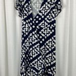CAbi Blue&White Dot Print The Perfect Wrap Dress Sz.XL Photo 3