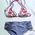 Nanette Lepore Floral Bikini Top and Gray Bottom Photo 0