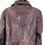 Guess Vintage Chocolate Brown Fitted Leather Jacket Photo 12