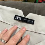 ZARA  Ivory Tapered Pants Size XXL High Rise Workwear Minimalist Tailored Photo 7