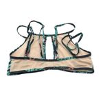Womens Floral Bikini Top Keyhole Strappy Black Green S Photo 1