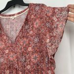 Mason & Belle  Boho Top Pink Floral Babydoll Split Neck Embroidered Size XL Photo 2