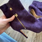 Joan & David  Purple Suede Leather Stiletto Heel Ankle Boots Womens 6 Fall Luxury Photo 6