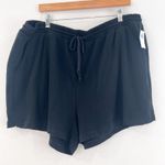 Old Navy NEW  Black Terry Cloth Shorts 2X Casual Pull On Lounge Shorts 3" inseam Photo 0
