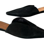 ASOS Landing Mules Womens 7 Black Suede Slip On Flats Pointy Comfort Shoes Photo 0